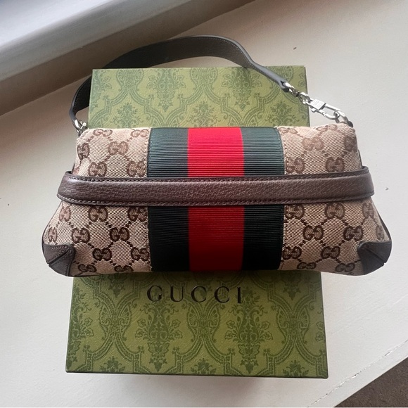 Gucci GG Canvas Small Horsebit Chain Shoulder Bag - Picture 6 of 16